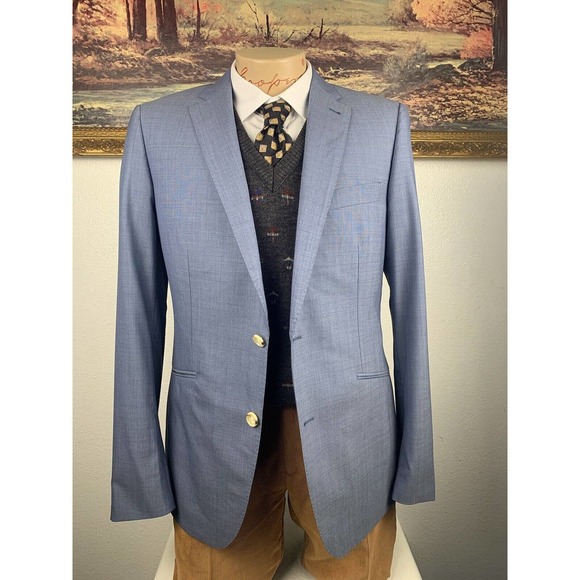 38R NWT Indochino Custom Baby Blue Blazer - Suit Jacket - Picture 7 of 13